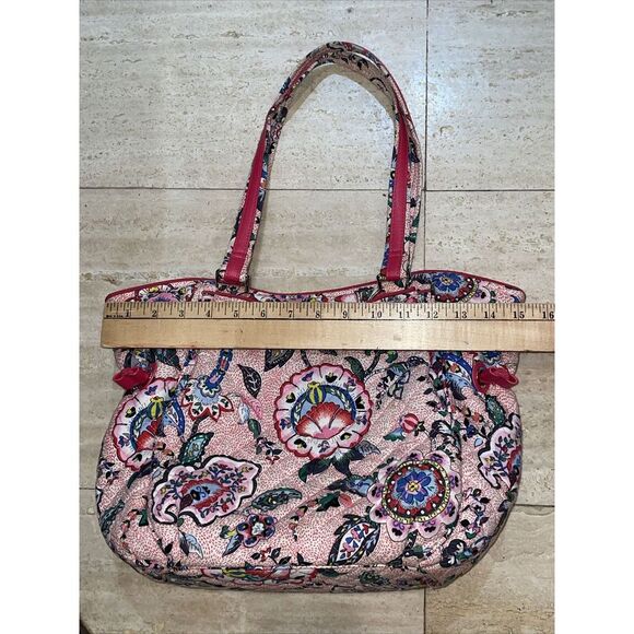 Vera Bradley Glenna Satchel Bag in "Stitched Flowers" Pattern - Picture 3 of 9